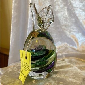 Handcrafted blown glass/paperweight from Poland, signed by Artist. See pics